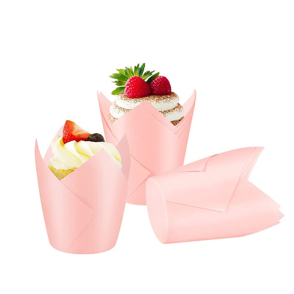 6" Pink Tulip Cupcake Baking Cup - 3000 Pcs