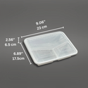 RE-342 (w/Regular) White 3 Compt. Rect. Plastic Container -150 Sets-outsidesize