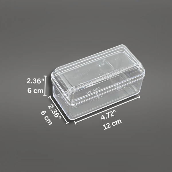 Rectangular Clear Cake Container W/ Lid | 4.72x2.36x2.36