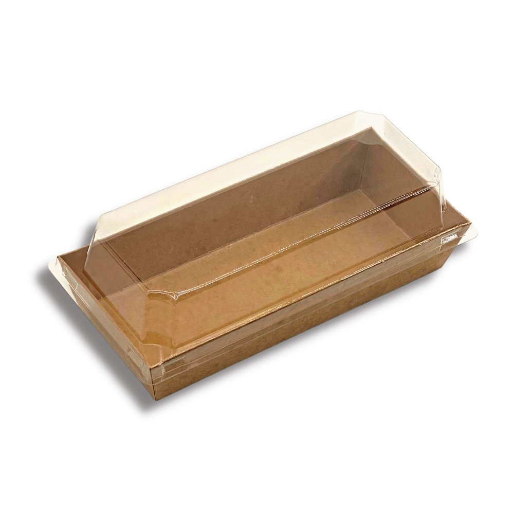 Cake Box Rectangular Paper Rectangular Kraft Paper Cake Box W/ PET Lid | 7.5x3.4x2.6