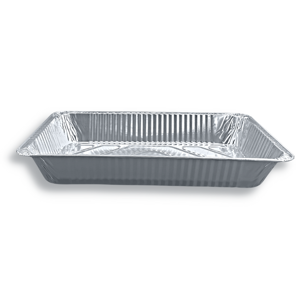 S525-D | Full Size Steam Table Deep Rectangular Aluminum Foil Container (Base Only) - side