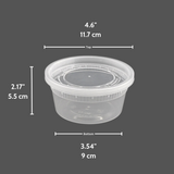 SC-12 | HD 12oz Microwaveable PP Heavy Duty Leak-resistant Translucent Deli Container W/ Lid - size