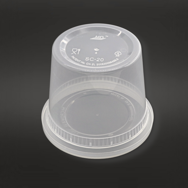 SC-20 | HD 20oz Microwaveable PP Heavy Duty Leak-resistant Translucent Deli Container W/ Lid - bottom