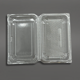 SHT-3 | Clear Rectangular Hinged Container | 7.68x4.72x1.57" - open