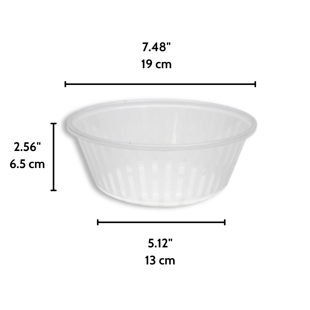 SK-1.2 Base | 40oz Microwaveable PP Clear Round Korean Noodle Bowl (Base Only) - 150 Pcs