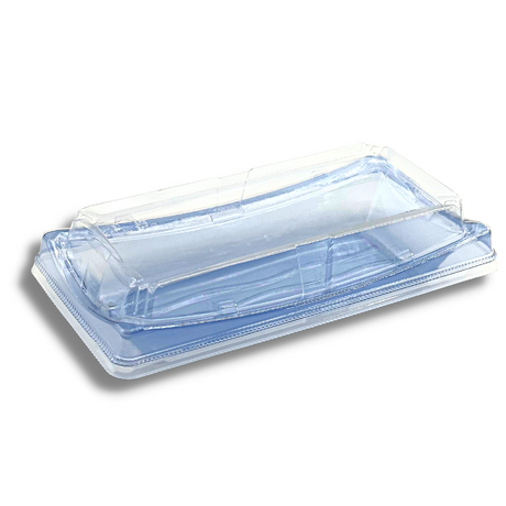 SK-30 PET | Blue Sushi Container W/ Clear Lid | 9x4.33x2.17" - 300 Sets
