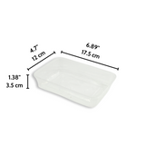 SK 500 | 16oz Microwaveable PP Clear Rectangular Food Container (Base Only) - 500 Pcs
