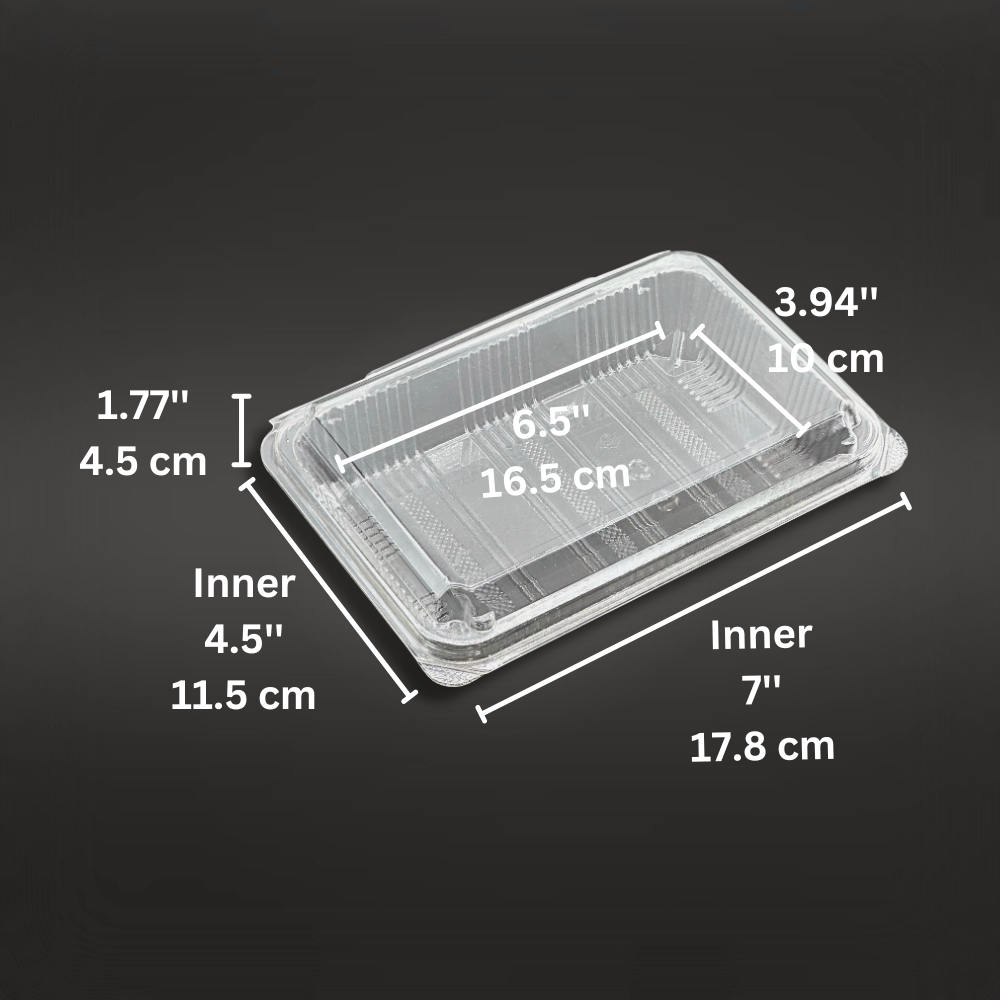 SSC-5B | Clear Rectangular Hinged Container | 7x4.5x1.77" - size