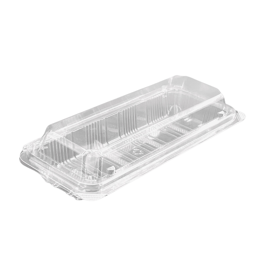#02 SSC-6B Clear Rectangular Hinged Sushi Container 8.9x3.78x2