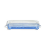 SU-1102 PET | Blue Sushi Tray W/ Clear Lid | 8.66x3.54x2" - side