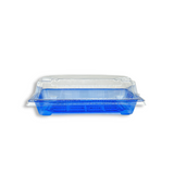 SU-1103 PET | Blue Sushi Tray W/ Clear Lid | 6.5x4.53x2" - side