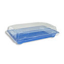 SU-1107 PET | Blue Sushi Tray W/ Clear Lid | 8.46x5.31x2