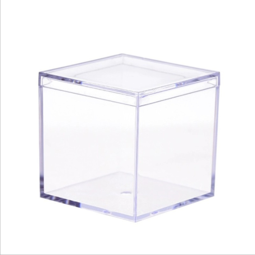 Square Clear Cake Container W/ Lid | 2.36x2.36x2.56