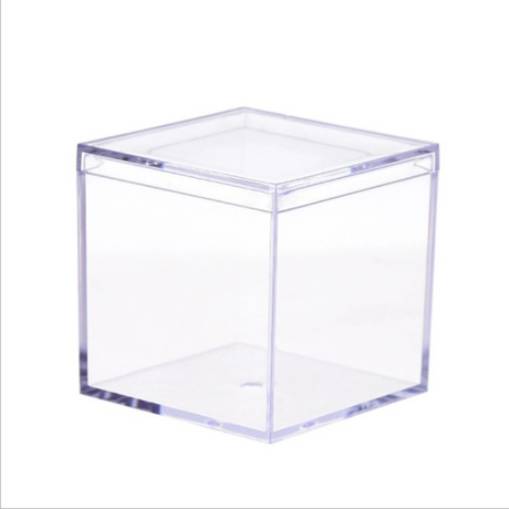 Square Clear Cake Container W/ Lid | 2.36x2.36x2.56"