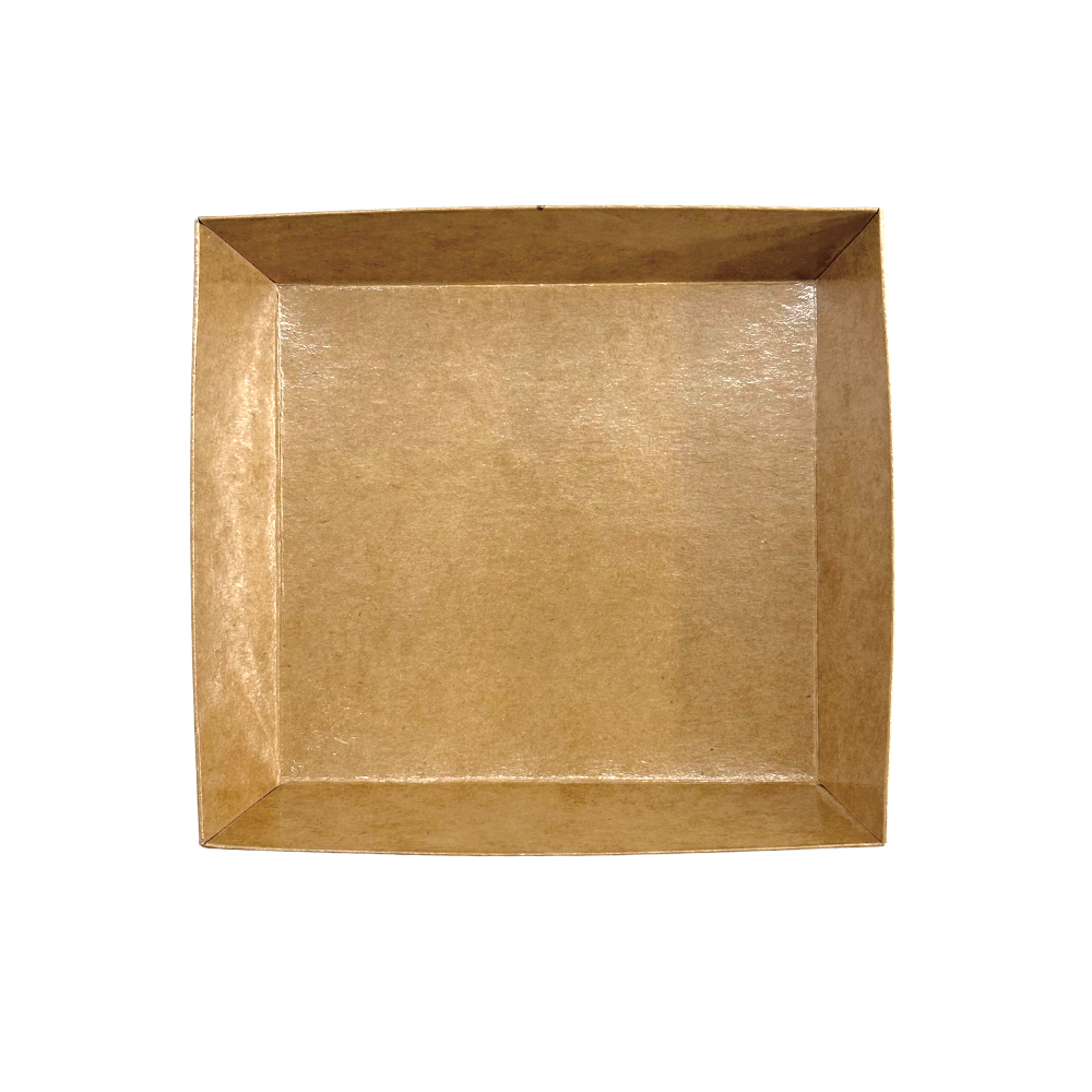 Square Kraft Paper Box W/ PET Lid | 4.7x4.33x2.6" - base