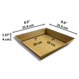 Square Kraft Paper Cake Box W/ PET Lid | 7x7x2.75" - Base size