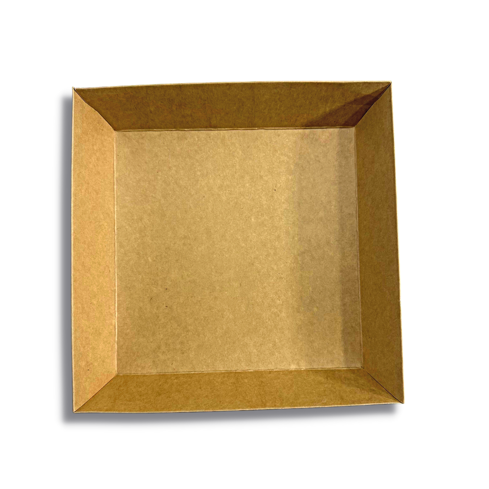 Square Kraft Paper Cake Box W/ PET Lid | 7x7x2.75" - 200 Sets-top
