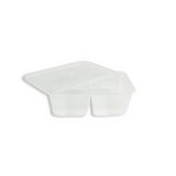 T-750 | 25oz Microwaveable PP Clear Rectangular Food Container | 2 Compartment (Base Only) - 500 Pcs