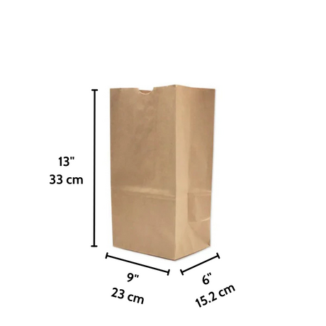 TCB06913 | 25lb Eco-Friendly Paper Kraft Checkstand Bag | 9x6x13" - 300 Pcs