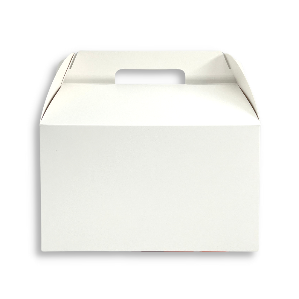 White Cake Paper Box W/ Handle | 10.25x10.25x6" - front
