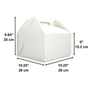 White Cake Paper Box W/ Handle | 10.25x10.25x6