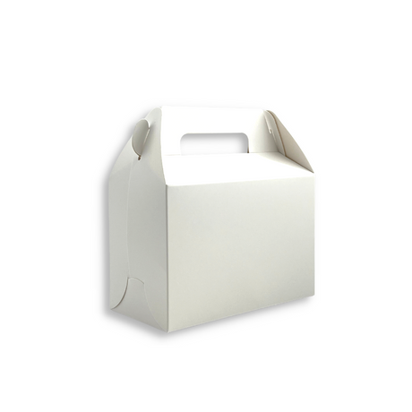 White Cake Paper Box W/ Handle | 7.5x3.75x5" - 200 Pcs