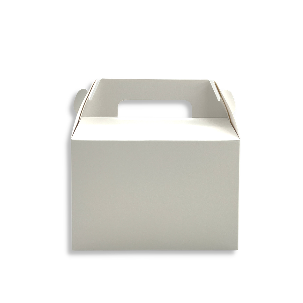 White Cake Paper Box W/ Handle | 7.5x3.75x5" - front