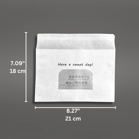 White Single Toast Bread Sealing Paper Bakery Bag | 8.27"x7.09" - 400 Pcs-size