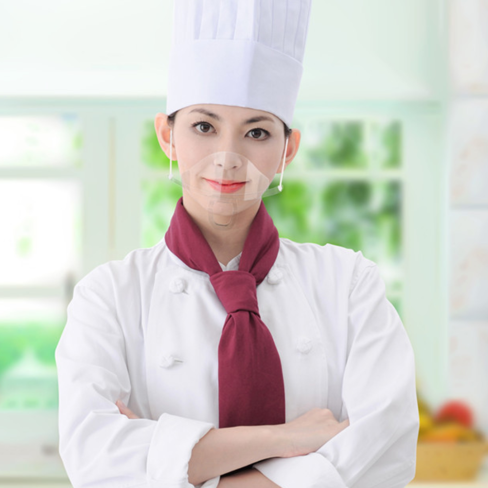 Chef Shield X-1 Reusable Plastic Clear Mask | Chef Anti-Fog Face Shield - 10 Pcs ...