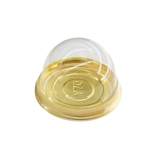 Y70 | Single Cupcake Container | Golden Tray W/ Clear Dome Lid - Main