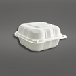 YR-51 | Microwavable PP Square Clamshell Container (224) w/Hole | 4.9x4.9x3.2" - 250 Pcs-diagonal