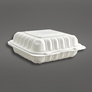 YR-781 | Microwavable PP Square Clamshell Container (224) w/Hole | 7.8x7.8x3.4