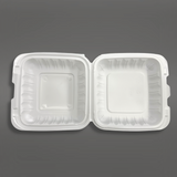 YR-781 | Microwavable PP Square Clamshell Container (224) w/Hole | 7.8x7.8x3.4" - 150 Pcs-inside