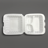 YR-783 | Microwavable PP Square Clamshell Container (783) w/Hole | 7.8x7.8x3.4" - 150 Pcs-inside