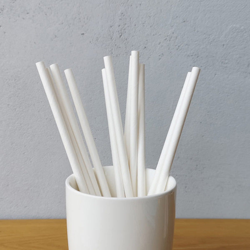6x150mm Eco-friendly White Paper Cocktail Straw (Individually Wrapped) - 6000 Pcs