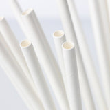 6x150mm Eco-friendly White Paper Cocktail Straw (Individually Wrapped) - 6000 Pcs