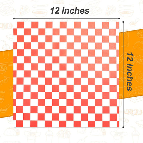 Red And White Checkered Liner Paper12x12" Red And White Checkered Liner Paper - 2000 Pcs
