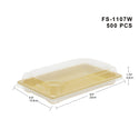 #07 | Wood Pattern Sushi Tray W/ Lid | 8.5x5.5x1.75