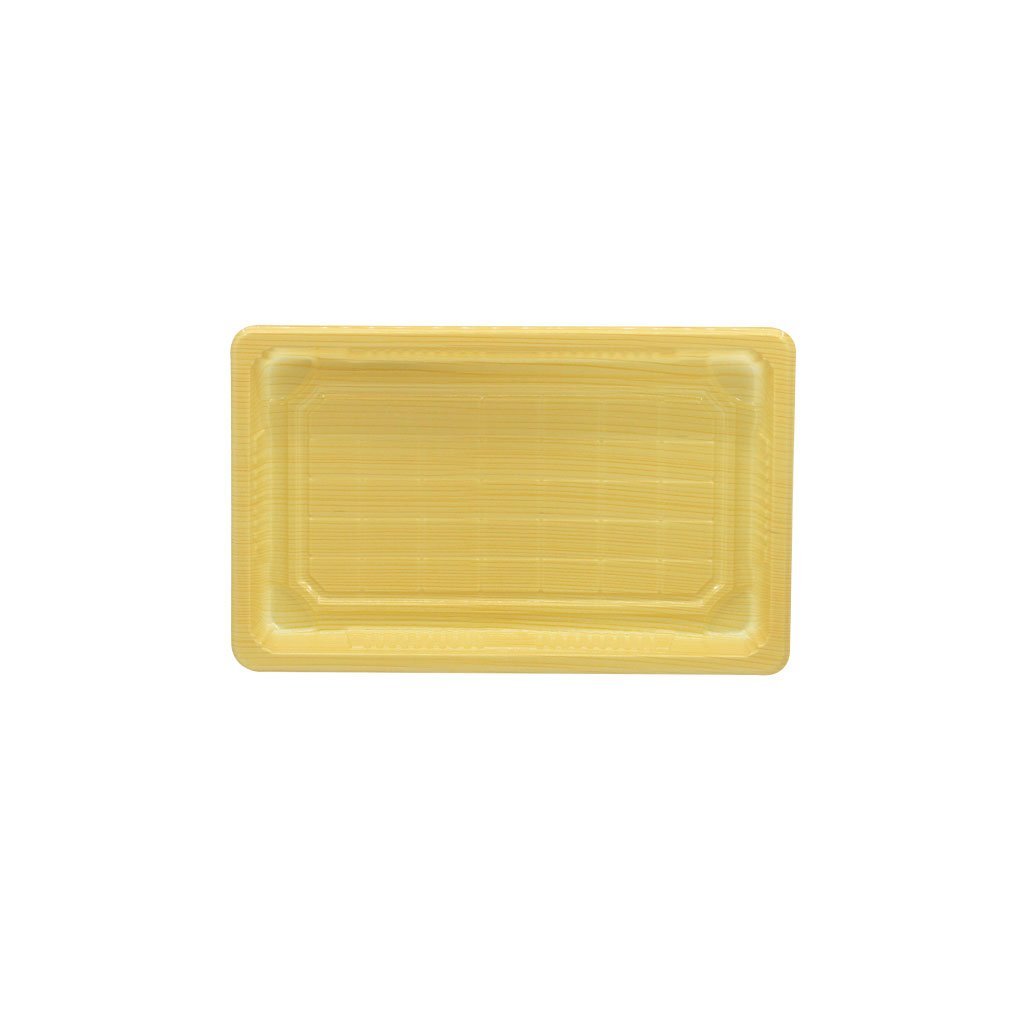 #07 | Wood Pattern Sushi Tray W/ Lid | 8.5x5.5x1.75" - 500 Sets - HD Bio Packaging