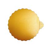 10" Golden Round Cake Paper Pad W/ Handle - 100 Pcs