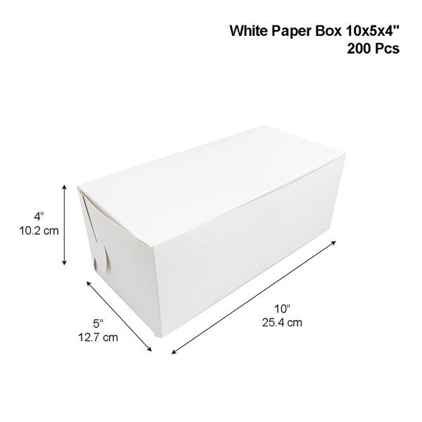 Eco-Friendly White Rectangular Cake Paper Box | 10x5x4