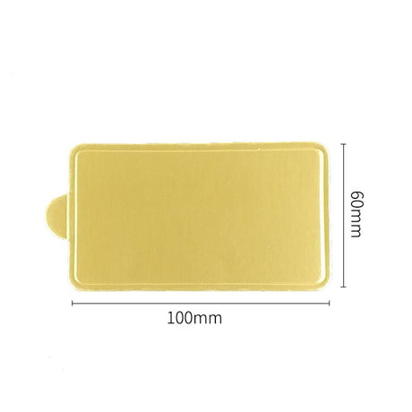 4x2.36" Golden Rectangular Cake Paper Pad - 100 Pcs
