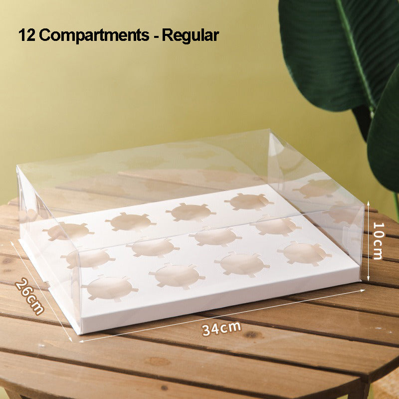 Clear Cupcake Box | Cupcake Carrier | Fits 2/4/6/12 Cupcakes Or Muffins - 10 Sets