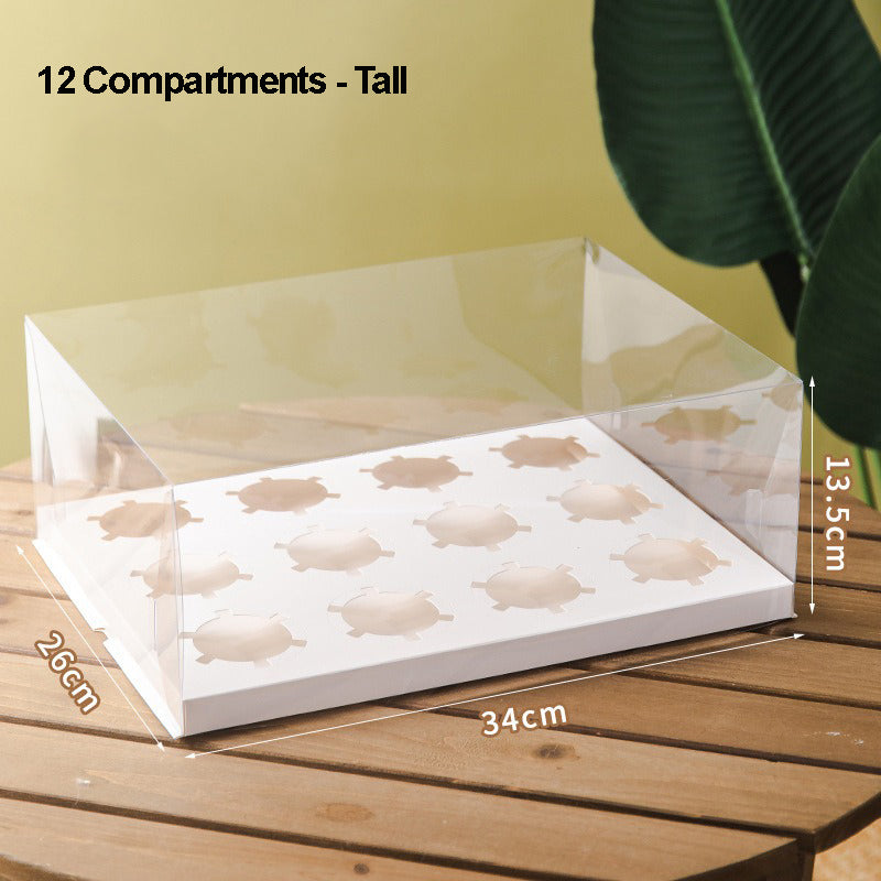 Clear Cupcake Box | Fits 2/4/6/12 Cupcakes Or Muffins - 10 Sets