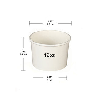 #12D | 12oz Eco-friendly White Paper Soup Cup (Base Only) - 500 Pcs - HD Bio Packaging