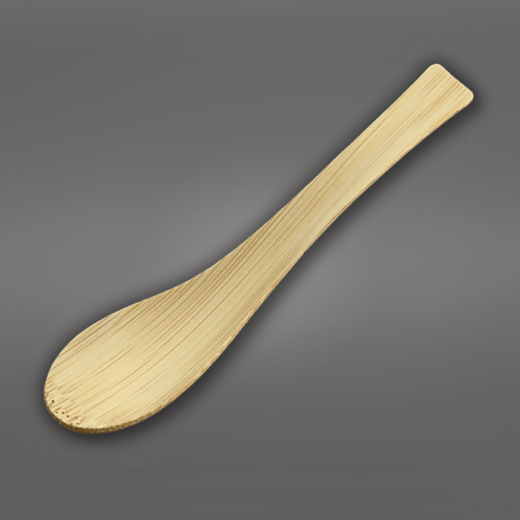 5.4" Compostable Bamboo Asian Soup Spoon - 1000 Pcs