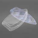 #7103 PET | Big Blue Maple Pattern Boat Sushi Tray W/ Lid - 100 Sets - HD Bio Packaging