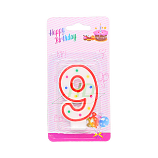 9 years old Dot Number Party Candle individually packed