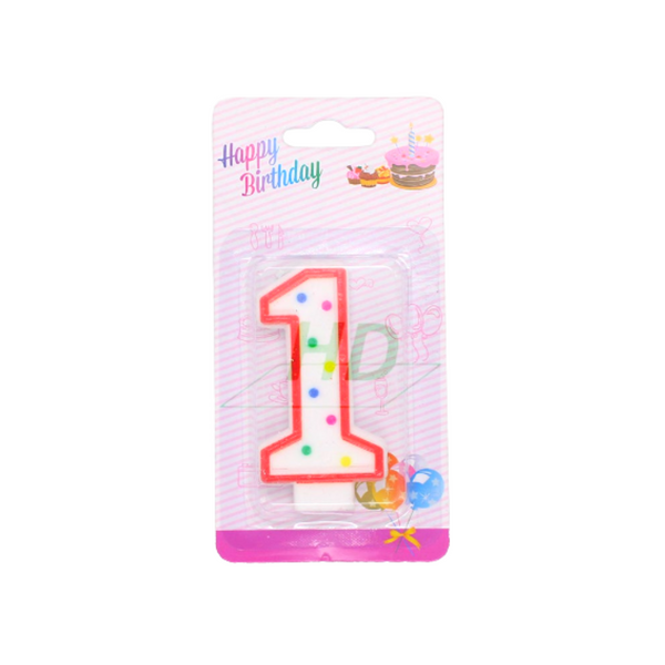 #1 Dot Number Party Candle - 12 Pcs - HD Bio Packaging