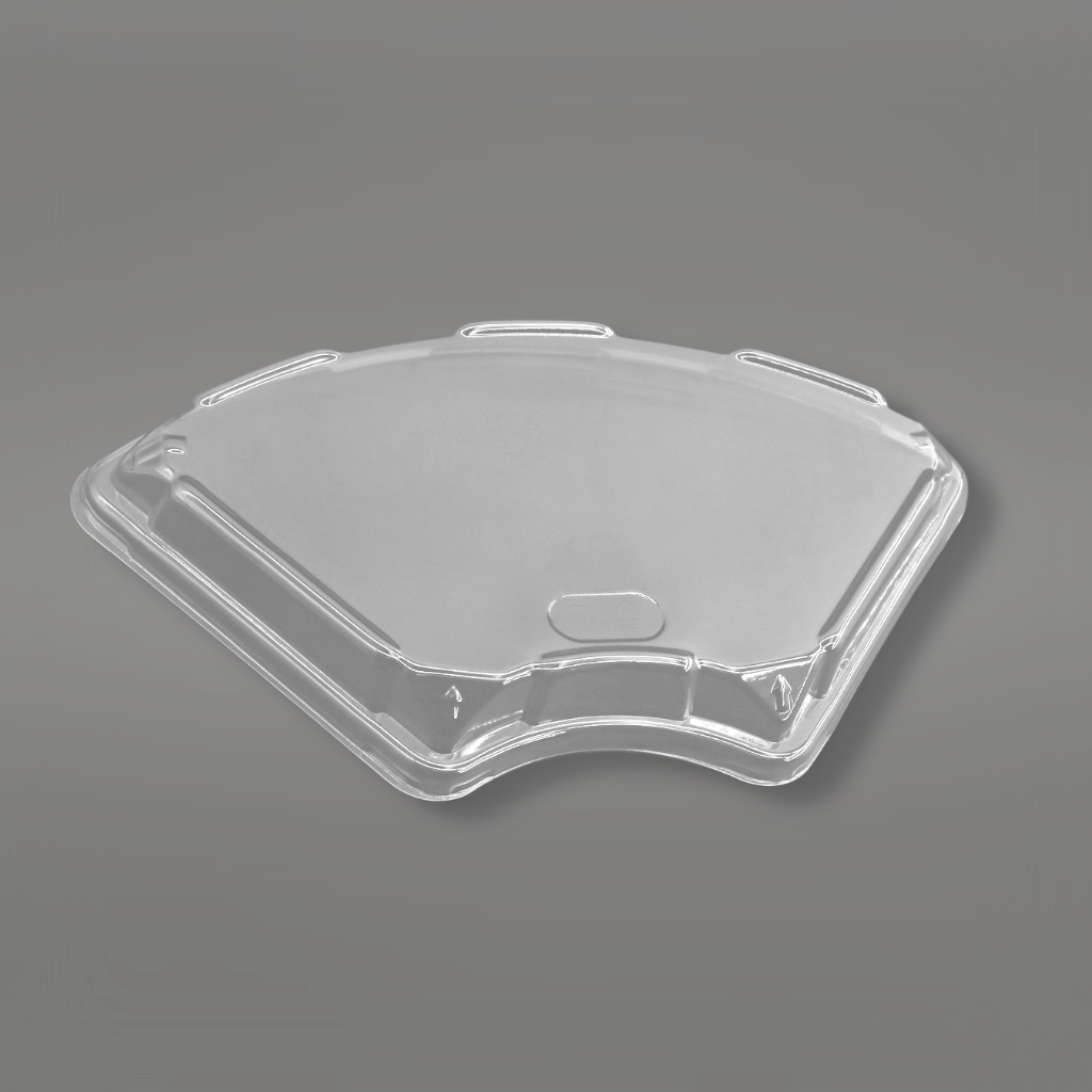 #3102 PET Lid | Clear Fan-Shaped Lid | Fit #3102 Sushi Tray (Lid Only) - 200 Pcs - HD Bio Packaging